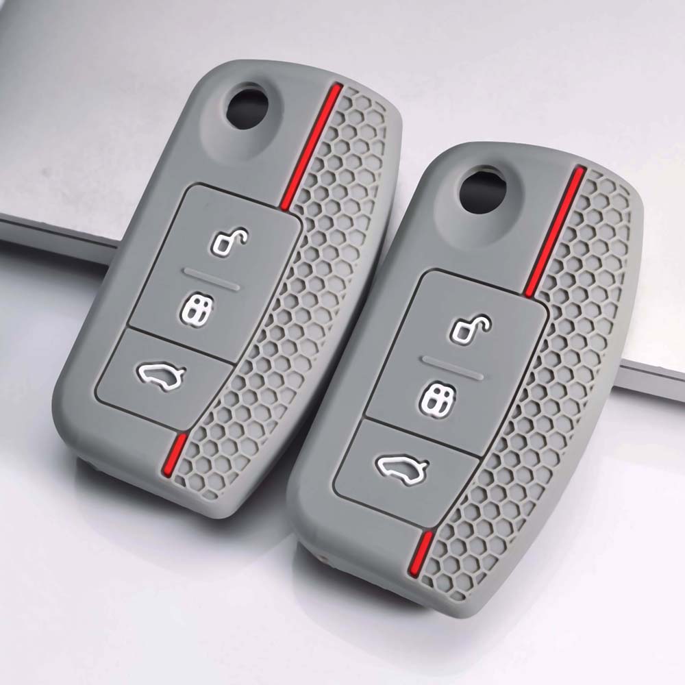 3-Tasten Schlüsselhülle für Ford Focus Fiesta EcoSport Ranger Transit Silikon Klappschlüssel Fernbedienung Schutz