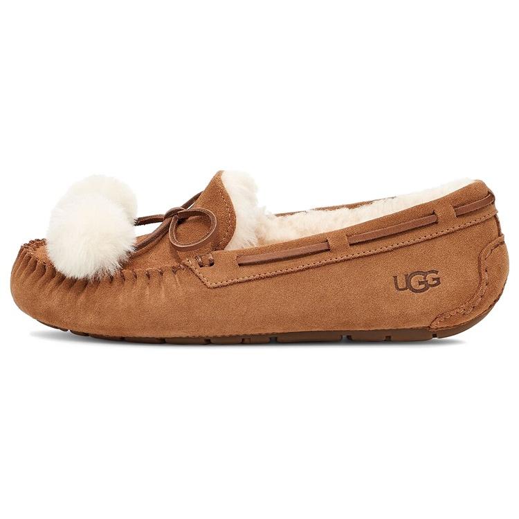 (WMNS) UGG Dakota Bow Pom Chestnut Women s 1124030-CHE EU 36