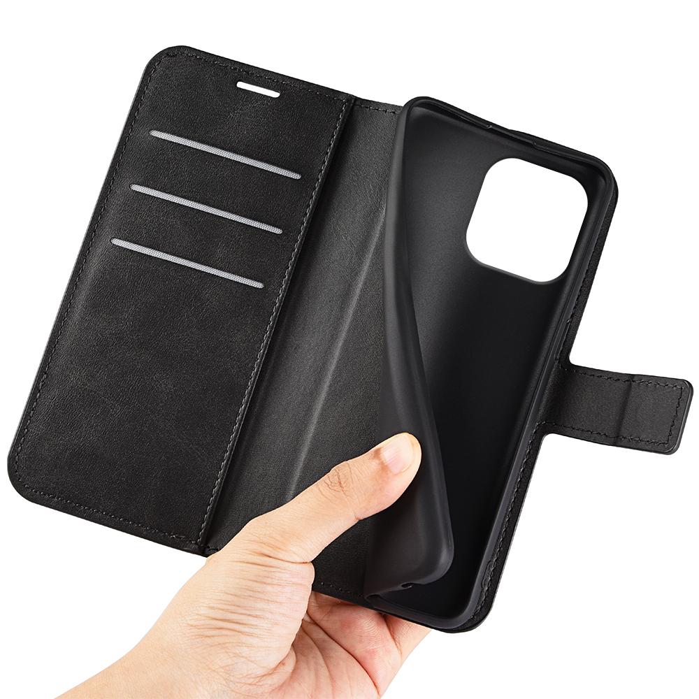 For iPhone 16 Pro Case Magnetic Clasp Calf Texture Flip Leather Phone Cover