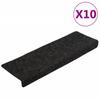 VidaXL Stufenmatten Selbstklebend 10 Stk. 65x21x4 cm Schwarz Rechteckiger Rand
