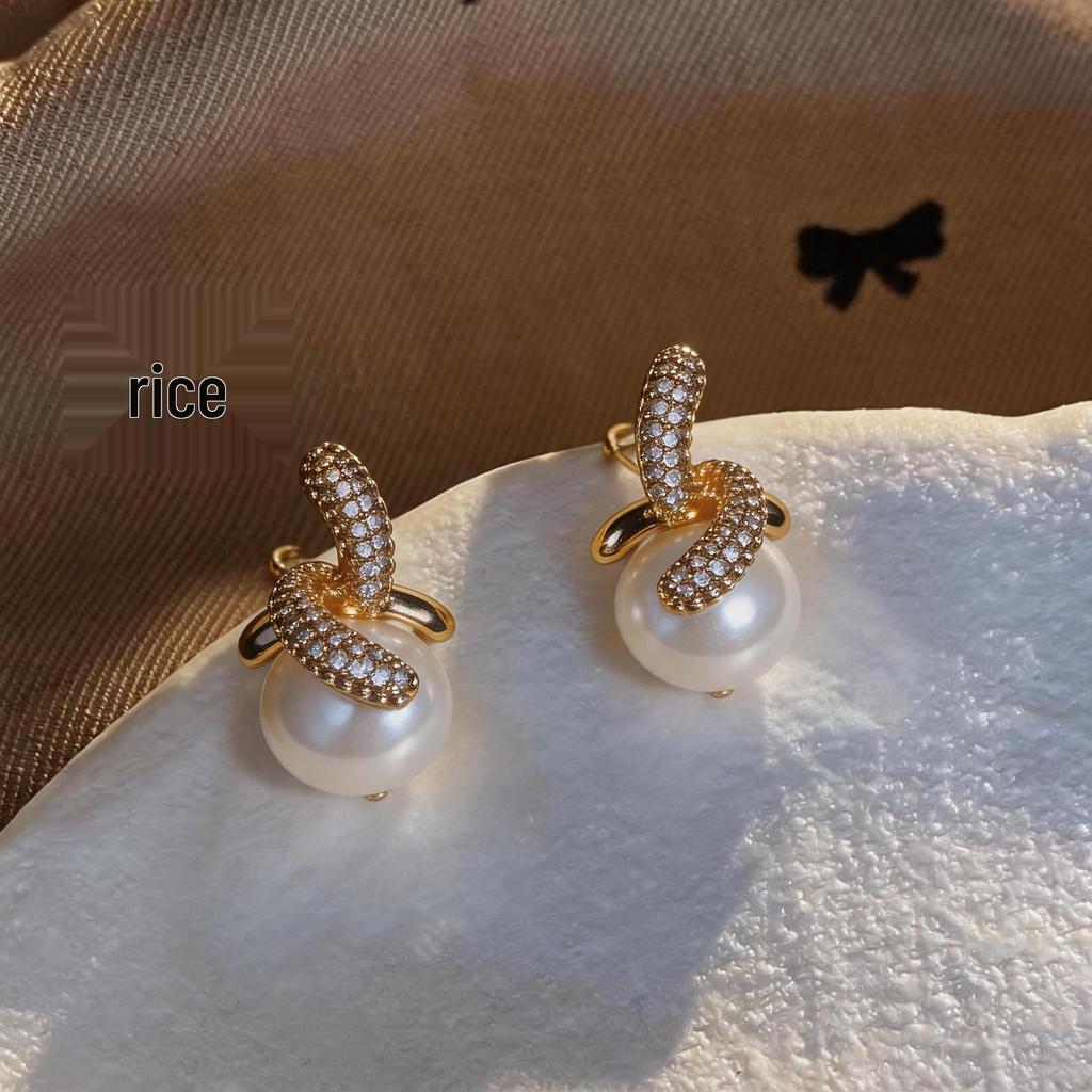 18K Gold Plated Zircon Pearl Stud Earrings: Elegant, Luxury Ear Jewelry for Women