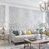 Floral Pattern 3D Textured Wall Paper Embossed Damask Wallpaper Bedroom Living Room Background Home Decor Grey Purple BrownWhite