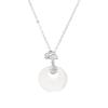 Sansheng has apricot white chalcedony safety buckle necklace for women, niche retro fashion high-end lucky brand necklace for women