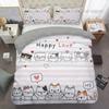 Cartoons Niedliche Katze Bettbezug Polyester Bettdeckenbezug Kissenbezug Junge Mädchen Liebevolle Tiere Bettwäscheset King Queen Full Size