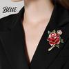 Stylish Flower Pin Red Rose Brooch for Women Girls Enamel
