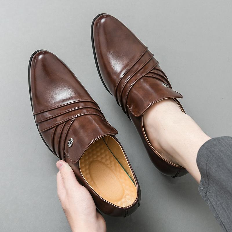 Biznesowe Szpilki dla Mężczyzn PU Szpiczaste Bankiet Ślubny Formalna Moda Fryzjer Męskie Buty