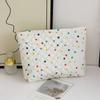 Girl Korean Style Large Capacity Cosmetic Bag Checkered Floral Cartoon Makeup Bags Women Clutch Bag Travel Cosmetic Organizer