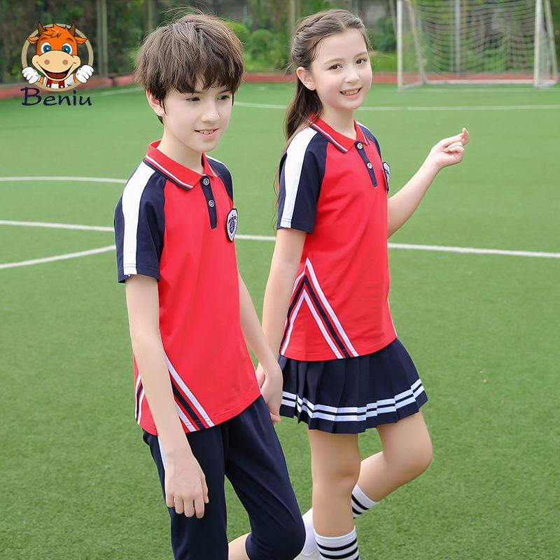 Elementary School Summer Short Sleeve Sports Set for First Grade & Kindergarten