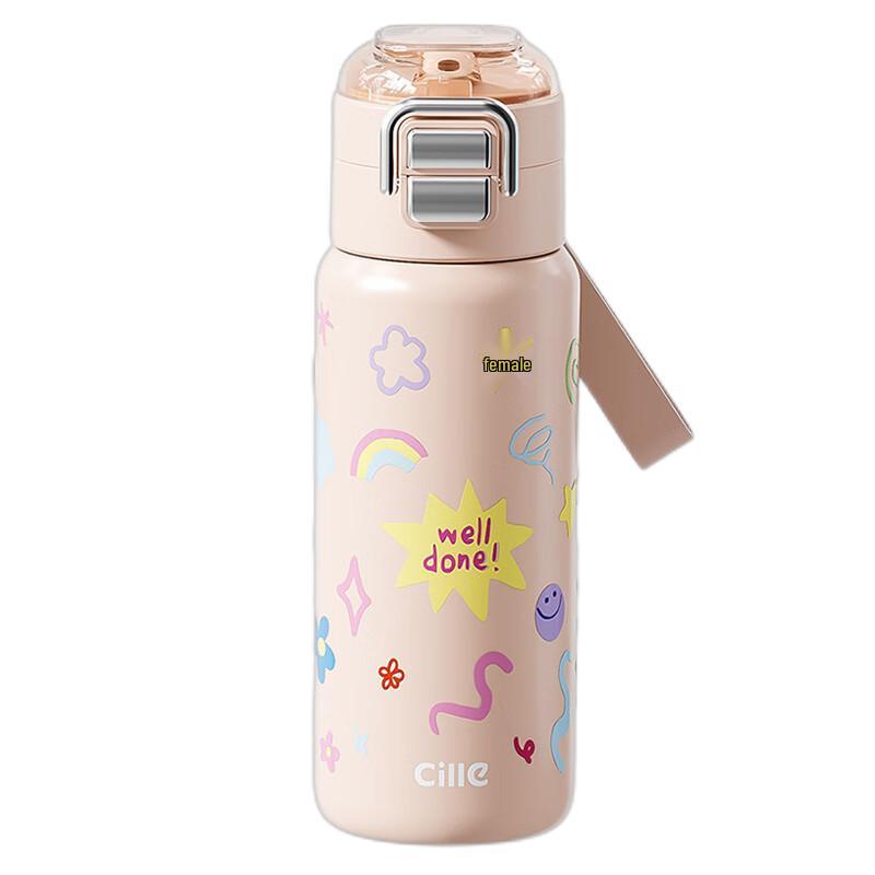 Термобутылка Cille Kids 316 SS с двумя отделениями и встроенной трубочкой