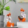 Musical Ganesha Pair for Home Decor | Brings Prosperity - (Orange and White, Pack of 2)(Resin)