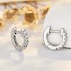 New 12/14/16MM Round Hoop Earrings for Women Bling Cubic Zirconia Luxury  Sterling Silver Wedding Accessories Party