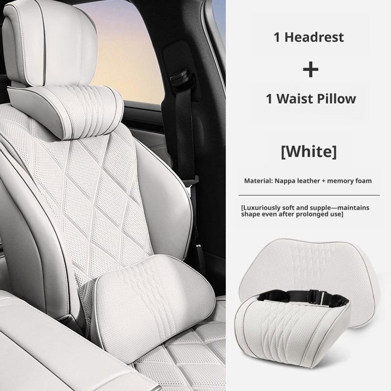 Luxury Nappa Leather Latex Car Neck Pillow For XPENG G3i P7 P7i P7+ G6 G9 G7 EREV X9 MONA M03 GX Ergonomic Support Car Waist