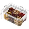 Square Flower Tea Storage Box - 680ml with 4 Food Grade Compartments and 700ml Sealed Lid