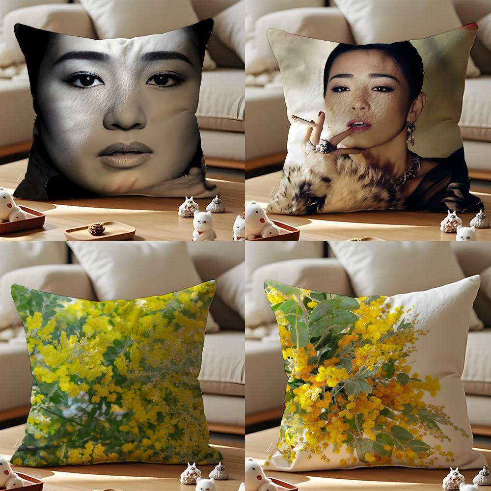Cushion Cover Anti-dustmite Pillowcase Invisible Zipper Silky Short Plush Sofa Cushion Cover ZARA