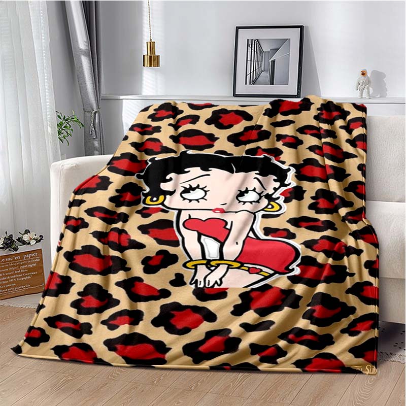 Cartoon Anime cute B-Boop MISS Super Soft Throws Blanket,Warm Cozy Blanket for Bed,Couch,Sofa,Bedroom,Living Room,Travel,Camping