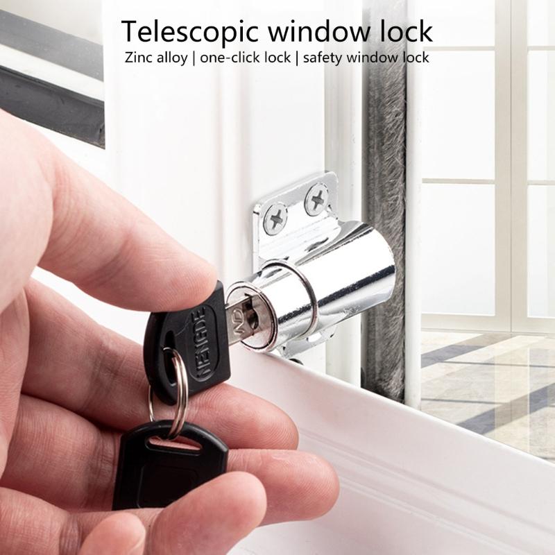 Adjustable Metal Sliding Window Locks with Keys Security Window Stops Sliding Window Security Lock Set for Home Safety