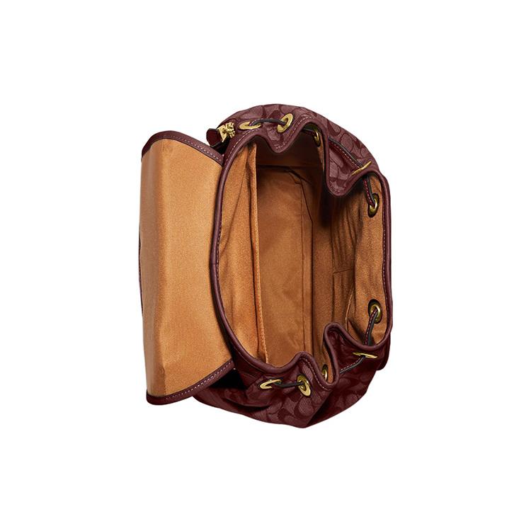 New COACH Sullivan Fabric With Cow Leather Backpack Large Women's Burgundy CG775-B4WN