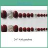 Luxury J-12 Cherry Diamond Water Drop Style Toe Nail Art Stickers Handcrafted Gel Toe Nail Decals