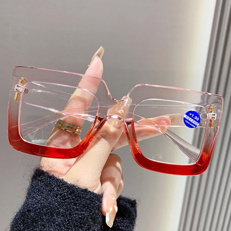 Vintage Oversized Square Reading Glasses Women Myopia Customize Prescription Optical Lens Anti Blue Light Photochromic Frame