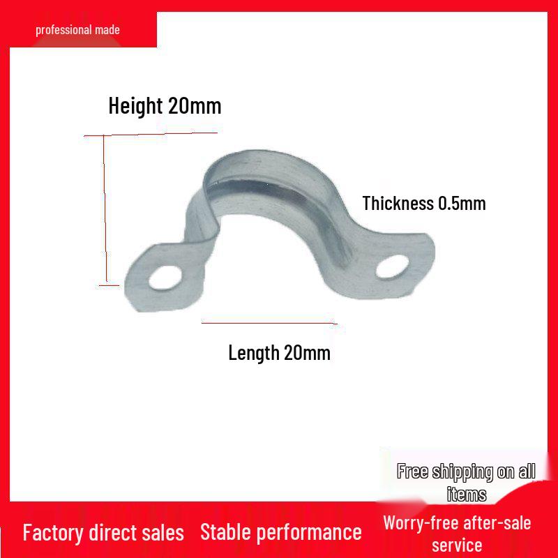 Thickened Galvanized U-Shaped Iron Pipe Clamp Assortment: 20, 25, 32 Wire Clip Saddle Set