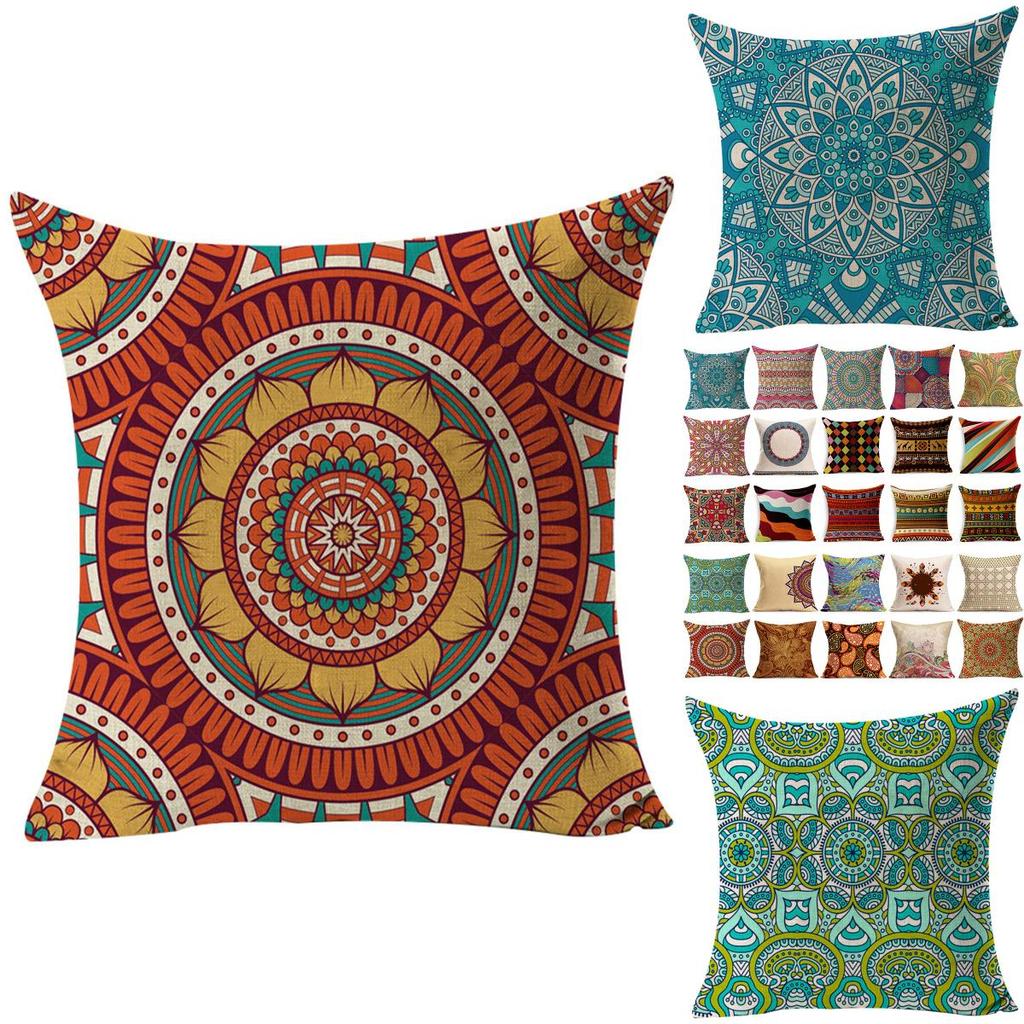 Luxurious National Ancient Pattern Cotton Linen Pillowcase For Car And Sofa Cushion