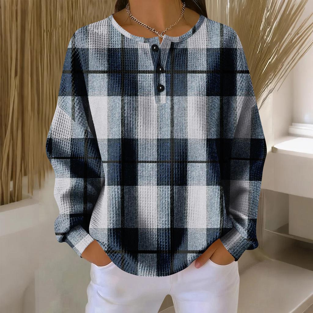 Women's Casual Shirts Long Sleeve Tops Button Up V Neck Loose Knit Fall Favorites For Women