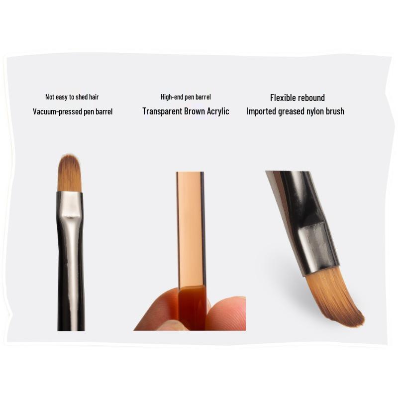 Japanese Dual-Ended Gel Pen for Nail Art: Light-Curing Brush for Painting, Outlining, and Stripping with Round & Flat Head