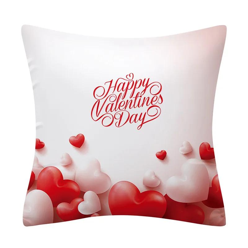 New Pink Red Lover Pillowcase Love Heart Balloon Cushion Cover Modern Nordic Simple White Sofa Bed Throw Pillows Decor Home