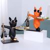 Nordic Dog Statue Frenchie House Keeper Fancy Bulldog with Tray and Rack Office desk Home Decoration Luxury Animal Sculptures