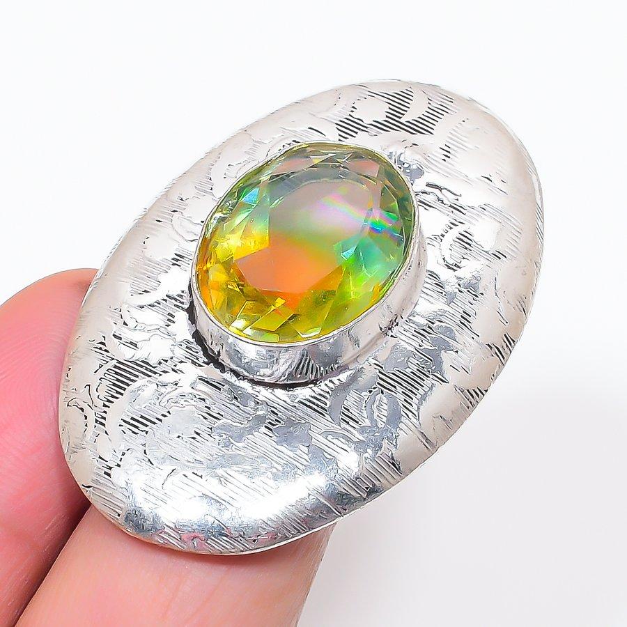 

Natural Bi-Color Tourmaline 925 Sterling Silver Jewelry Ring Size 7.5 y2F73