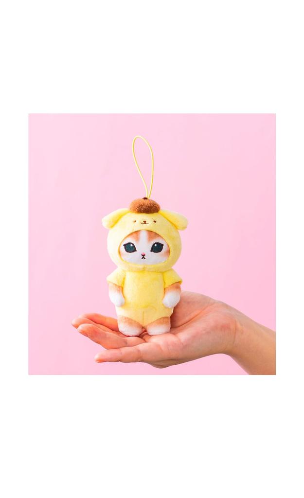 Official Nyanko Collaboration Plush Mascot Keychain Shark Nyan 9cm Merchandise, Approx. (Pompom)