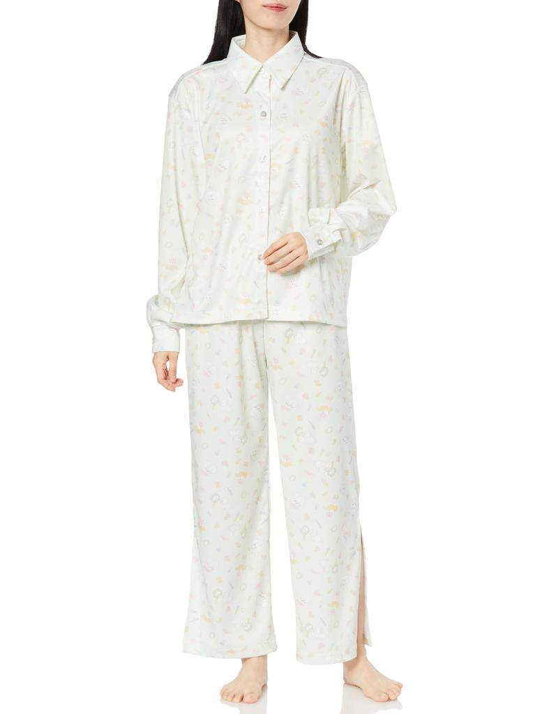 Gunze Tuche a collaboration with Terao featuring long sleeves and pants in Smoothie light for women Loungewear, Natsumi, Smooth, green,