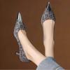 NEW Fashion Pointed Toe Women Pumps Slingback Shoes Designer Leopard Print Low Thin Heels Mules Zapatos De Mujer