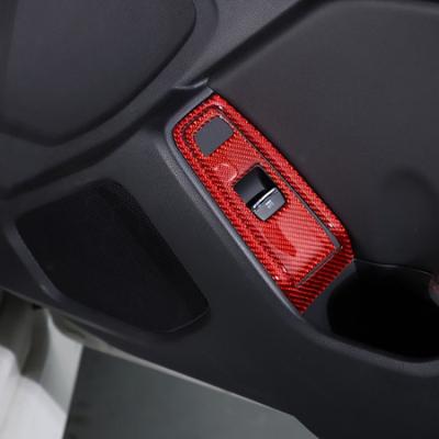 Roter Karbonfaser Innenfensterheber Schalter Knopf Aufkleber für Subaru BRZ 22+