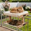 Recliner Cat Paw Board Adjustable Cat Window Perch Cushion Detachable Cat Hammock Wooden Frame Cat Perch Hammock Bedroom