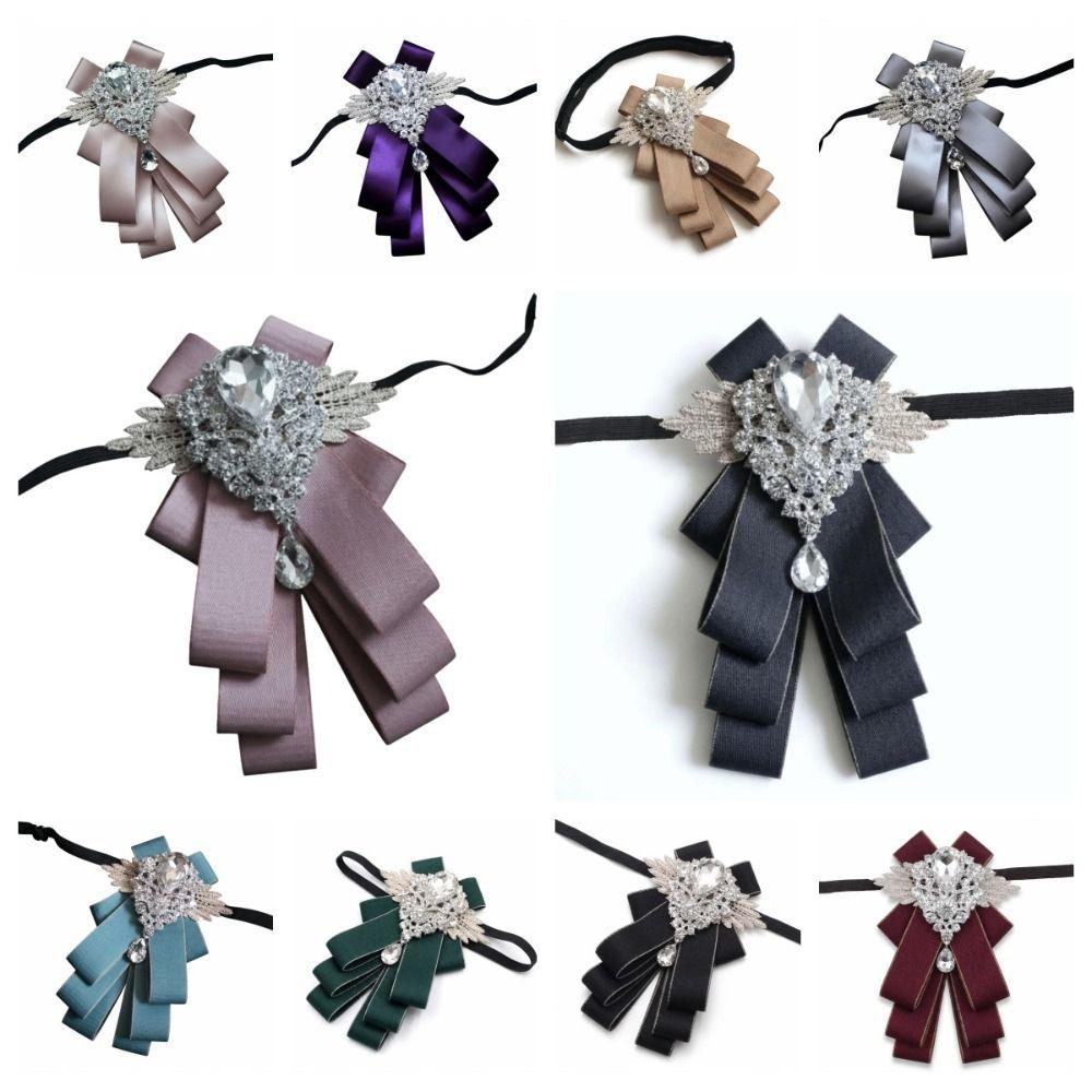 Adjustable Rhinestone Collar Flower British Style Men's Suit Accessory Suit Accessories
