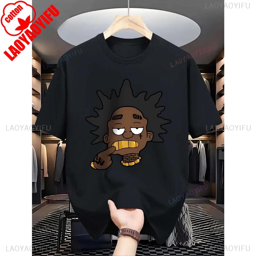 Herren Lässiges Sommer T-Shirt Lustiger Cartoon-Druck Normale Passform Rundhals Stretch Erwachsener Unisex Mode Top für Alltagskleidung