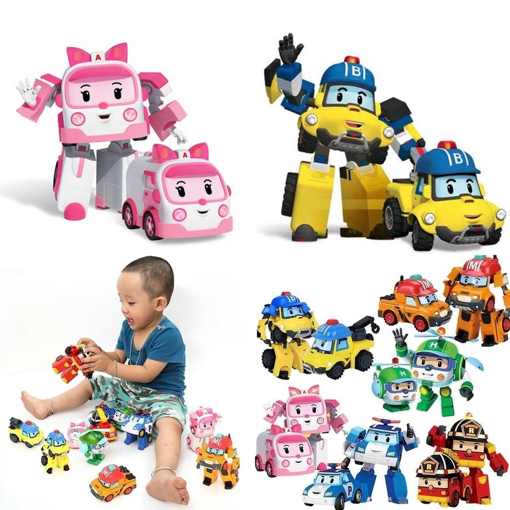 Robocar Toy Poli Car Transformed Pull Back Robot Kids Car Toys Action Figure