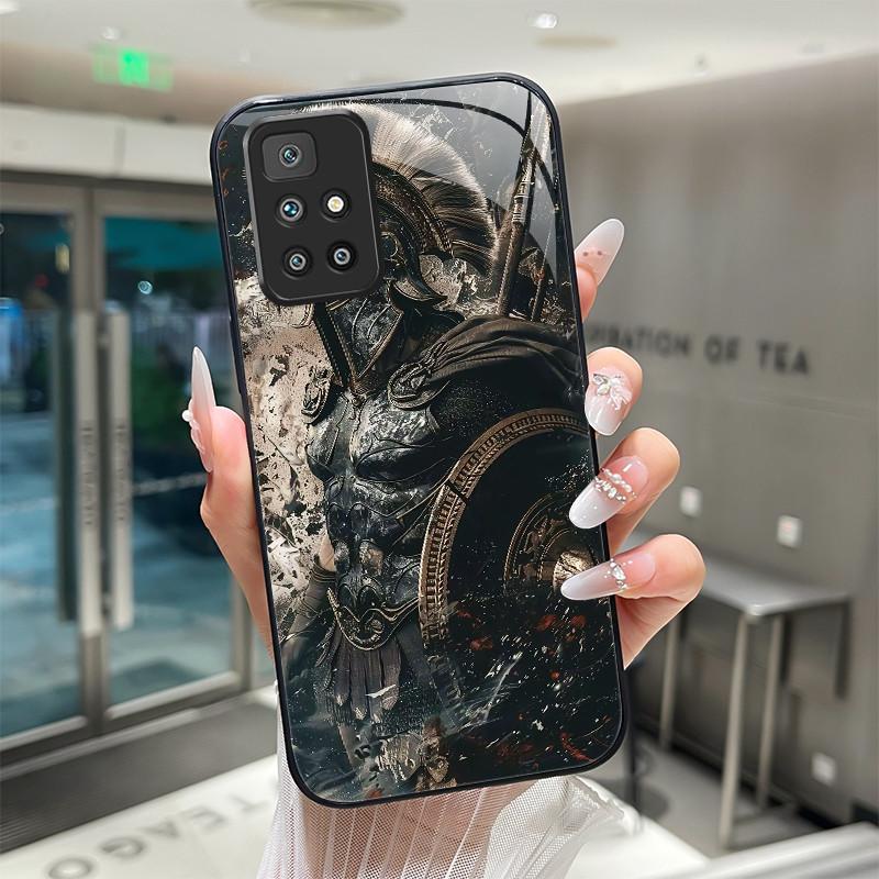 For Xiaomi Redmi 10 Prime 2022 Phone Case Tempered Glass Hard Shell flower Cute cats Coque For Redmi10 10Prime 2022 Back Cover