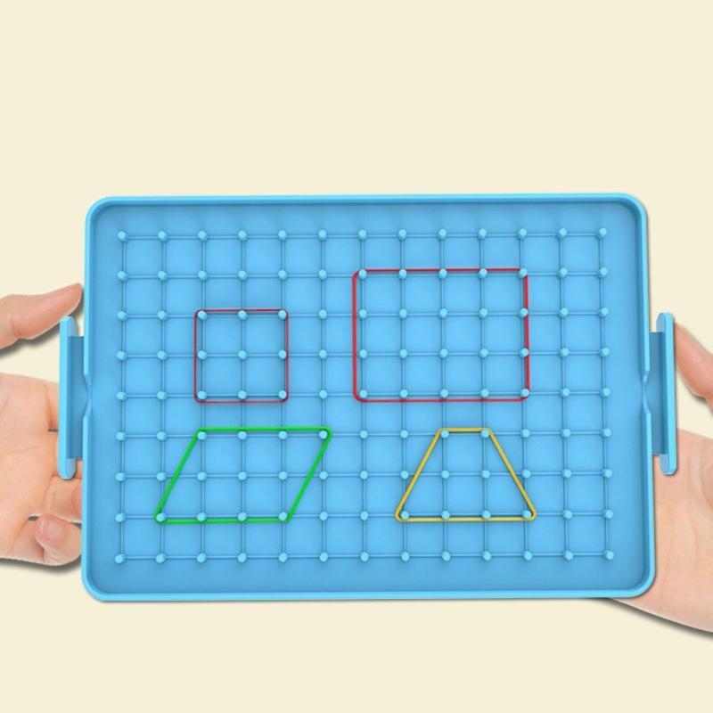 Light Weight Geometry Pegboard Portable Geoboard Math Teaching Aid For Spatial Reasoning Development Kids Age 5+