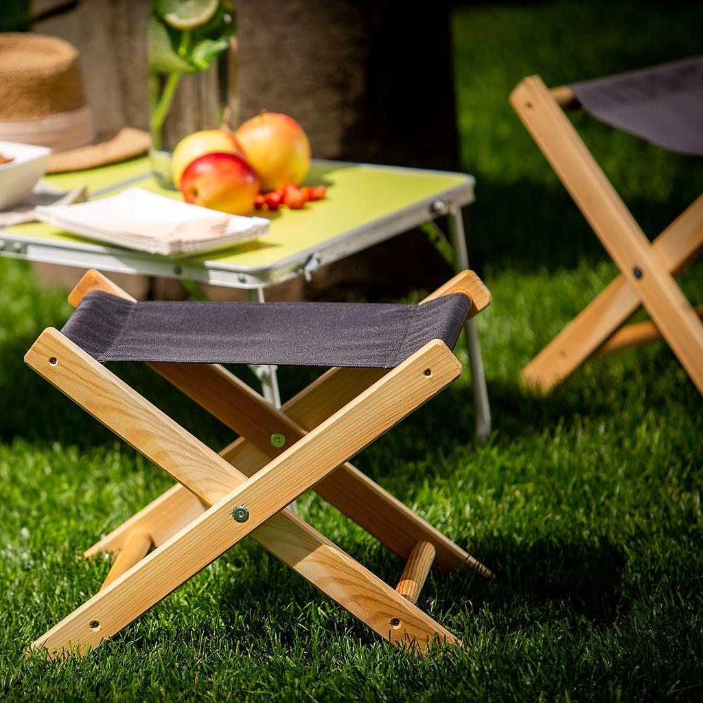 KADAX Skládací dřevěná stolička 40x31cm Zahradní Pro zahradu Domácí Sedátko