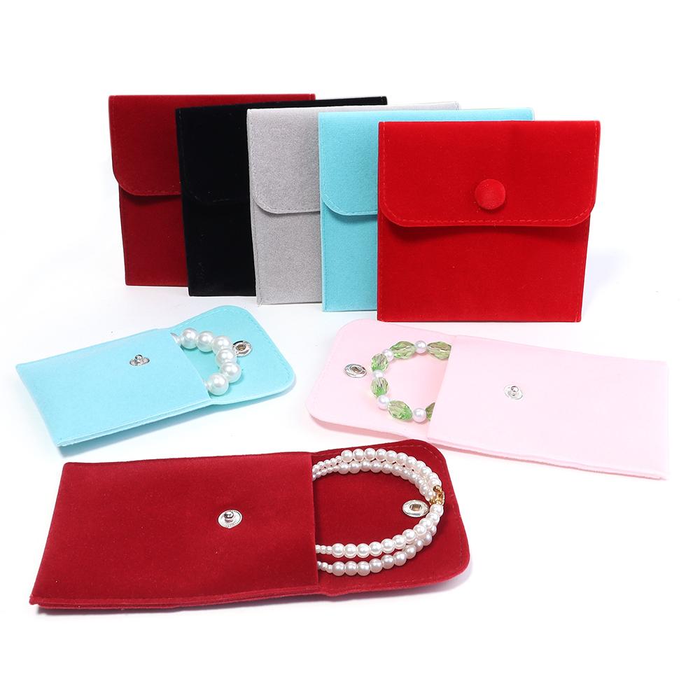 1PC Jewellery Pouch Packaging Bag Soft Velvet Gift Bracelet Necklace Earrings Rings Storage Button Velvet Bag Custom Logo