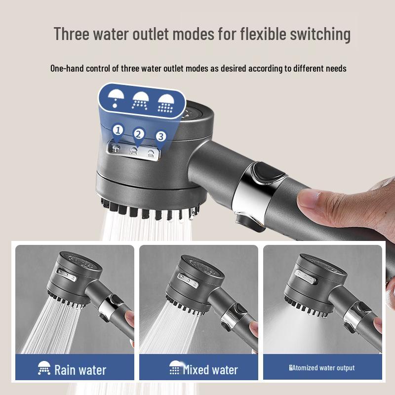 Triple Filtration Multi-Speed Dechlorination Pressurized Shower Head Set