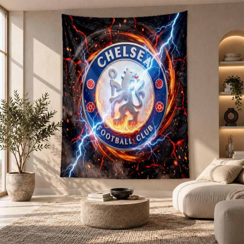 Decorative Tapestry,Chelsea FC Printed Wall Art, Lightweight Wall Hanging For Bedroom Background
