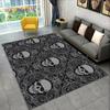 Teppich mit Horror-Totenkopf, Gothic-Hexerei, Teppich für Wohnzimmer, Schlafzimmer, Sofa, Spielzimmer, Fußmatte, Dekoration, rutschfeste Bodenmatte