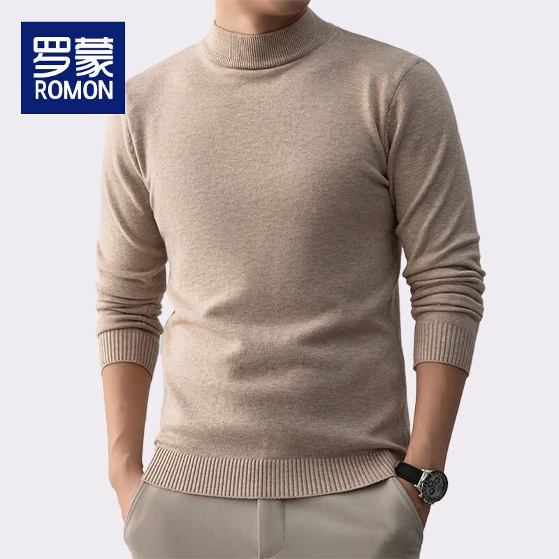 Romon Men's Thickened Warm Mock Neck Knit Sweater WLW8803