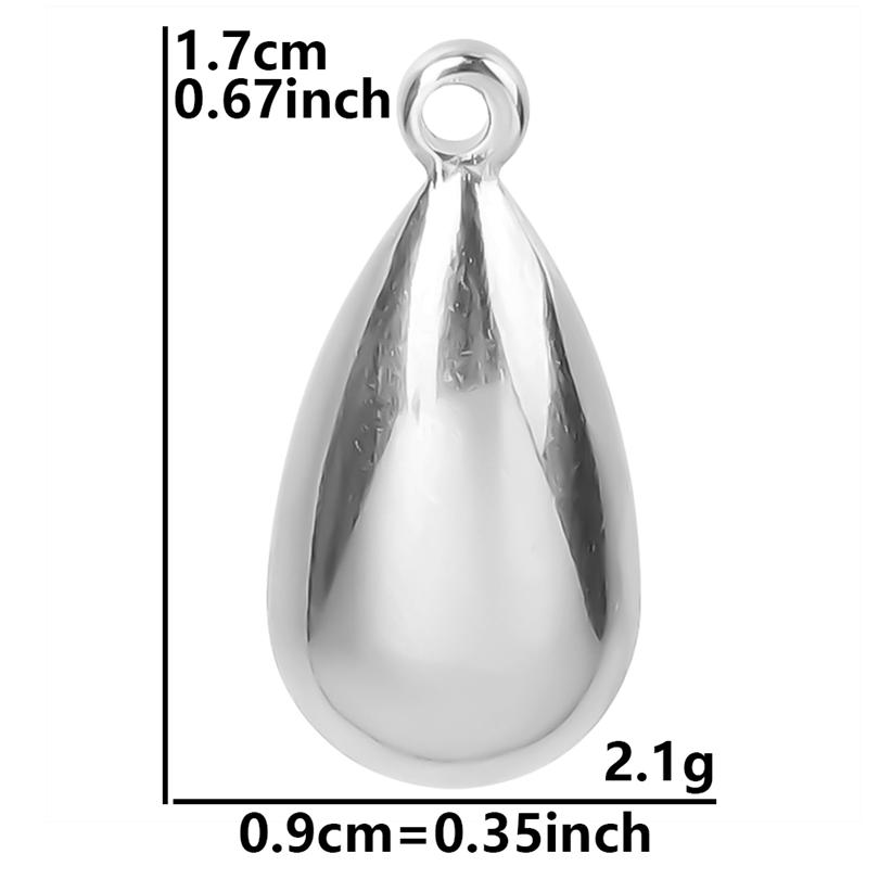 

Geometry Water Droplets Pendant Shiny Rhinestone Stainless Steel Base Waterproof Charms For Jewelry Making Supplies DIY Bracelet