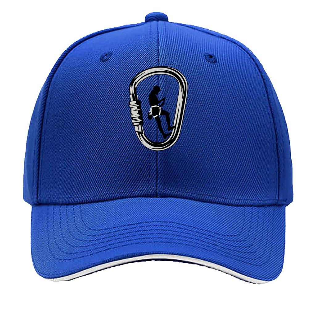 Rock Climbing Carabiner Rappelling Silhouette Minimalist Graphic Sandwich Baseball Cap Sun Cap Outdoor Workouts Hat