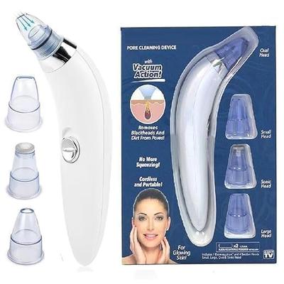 BRIGHTZONE 4-in-1 Blackhead Remover Vacuum - Electric Pore Cleaner with Adjustable Suction & Interchangeable Heads - Facial Device for Men & Wome
