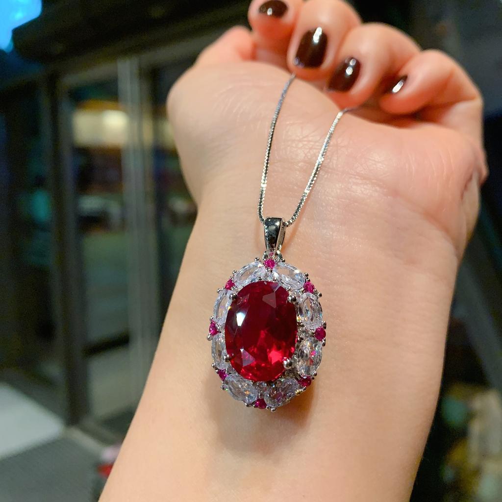 Jewelry Ring Imitation Pigeon Egg Pigeon Red Glass Diamond Women'S Ring 10 * 14